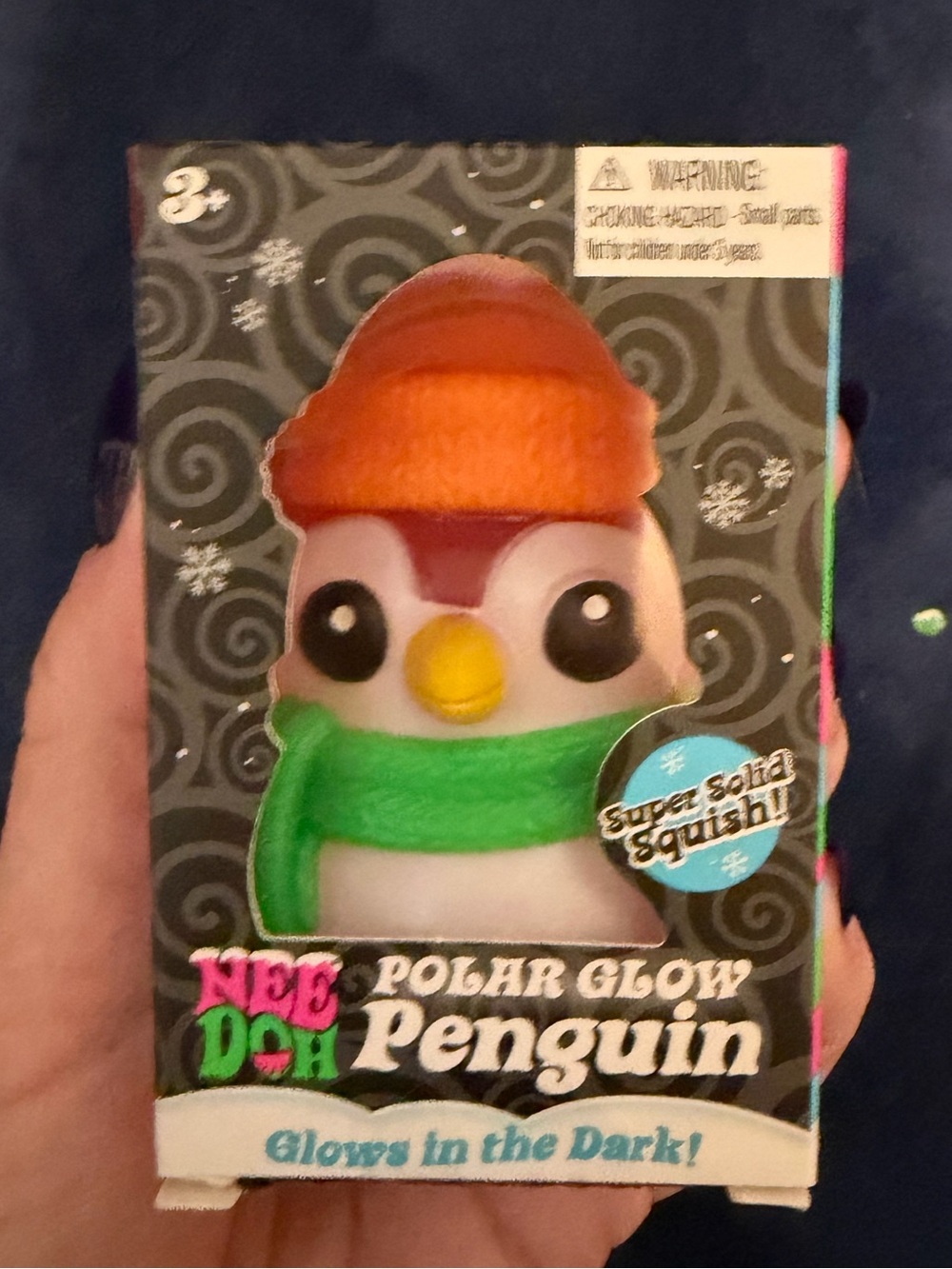 NeeDoh Polar Glow Penguin Orange Green Glow HTF NEW